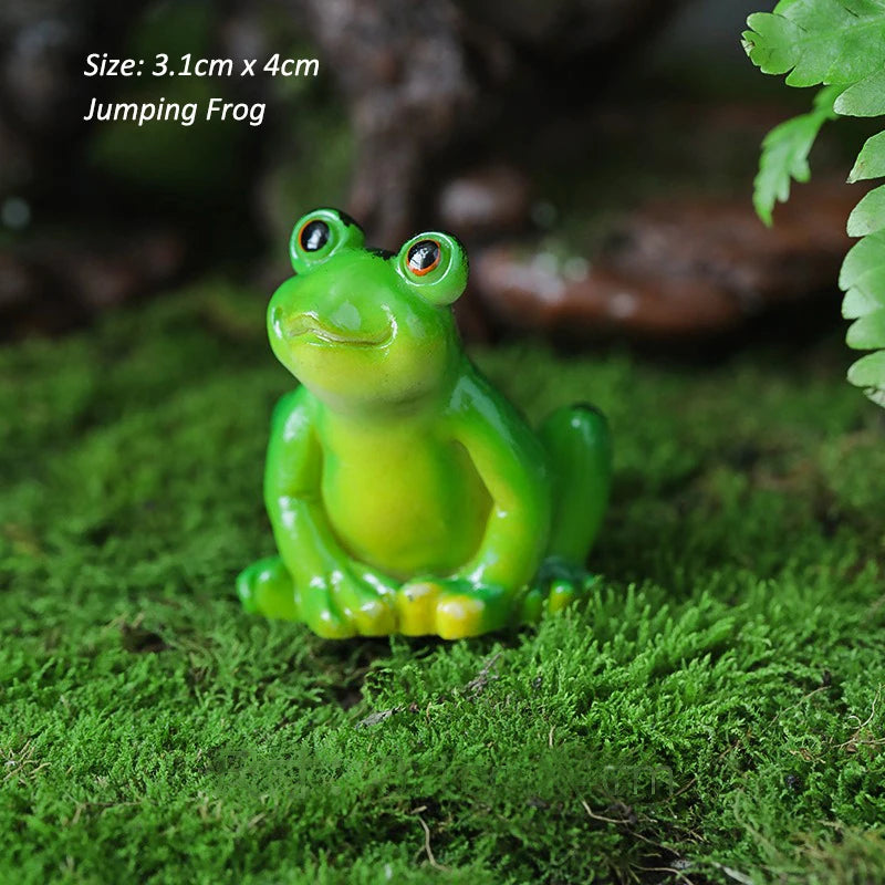 Frosalia | Mini-Froschfigur aus Kunstharz | Dekorative Gartenfigur für Blumentöpfe, Sukkulenten und Miniaturlandschaften