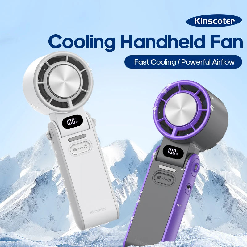 Glaciaro Mini Ventilator | 100 Stufen Turbo | 3600 mAh Akku | Faltbar & Ice-Cooling