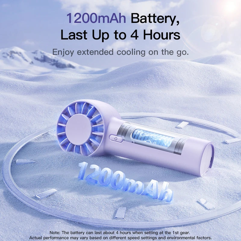 Mini Handventilator | 3 Geschwindigkeiten | 1200 mAh Akku | Leise 39 dB | Desktop & Outdoor | GoTrip DT1