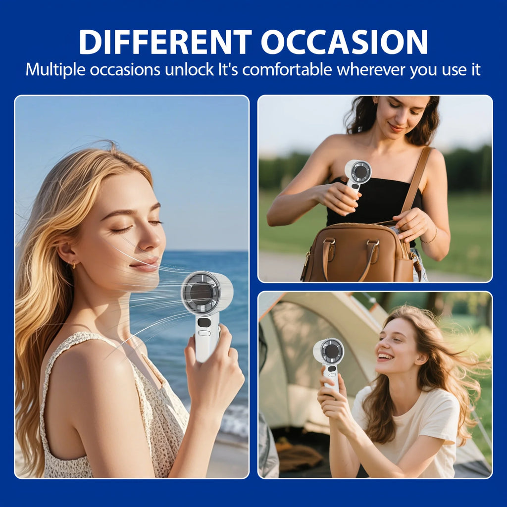 Mini Handventilator | USB wiederaufladbar | 400 mAh Akku | Tragbar für Reise & Outdoor | Sommer Kühlung