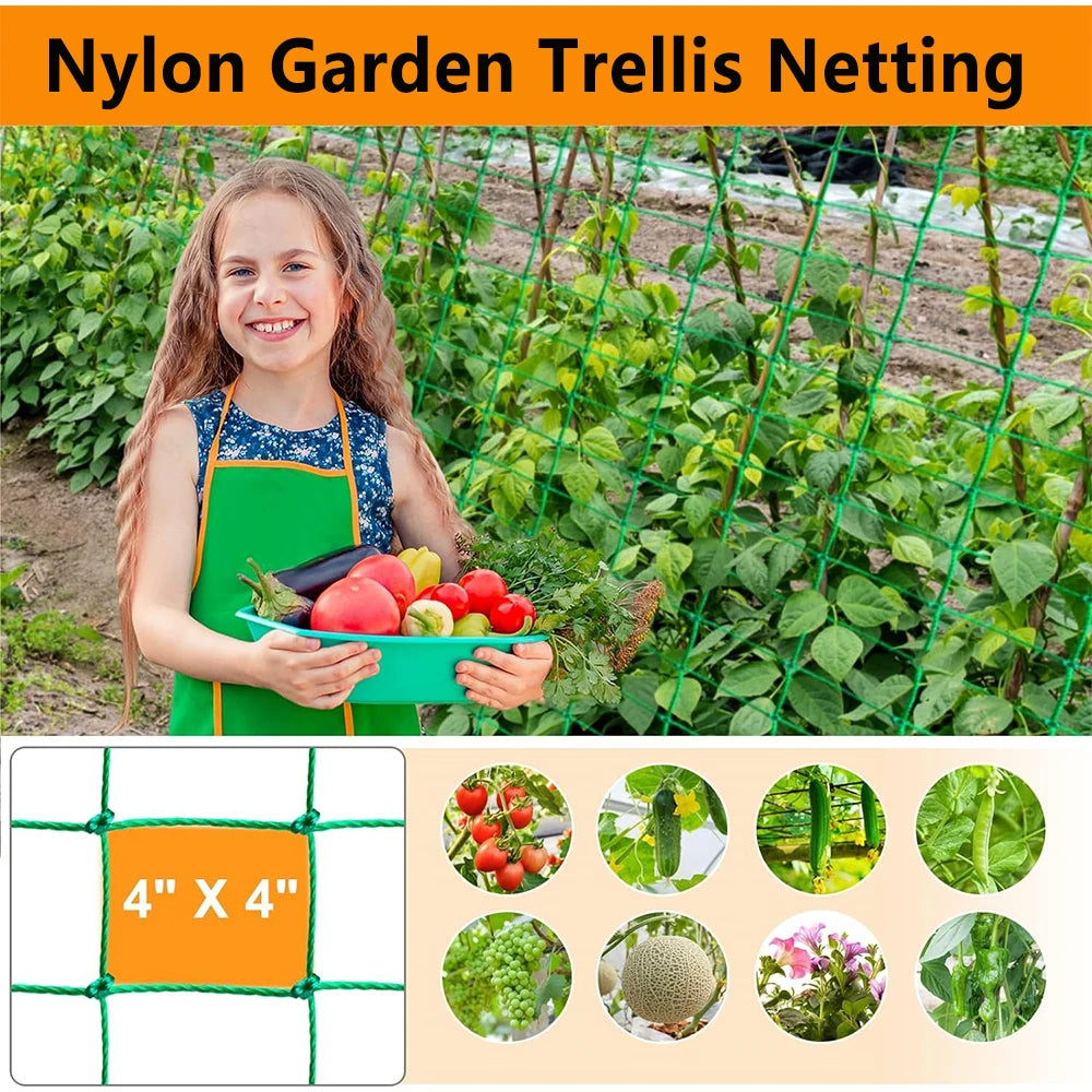 Rankora | Ranknetz aus Nylon | Extra Starkes Kletternetz für Gurken, Tomaten & Weinreben | Belastbares Gartennetz