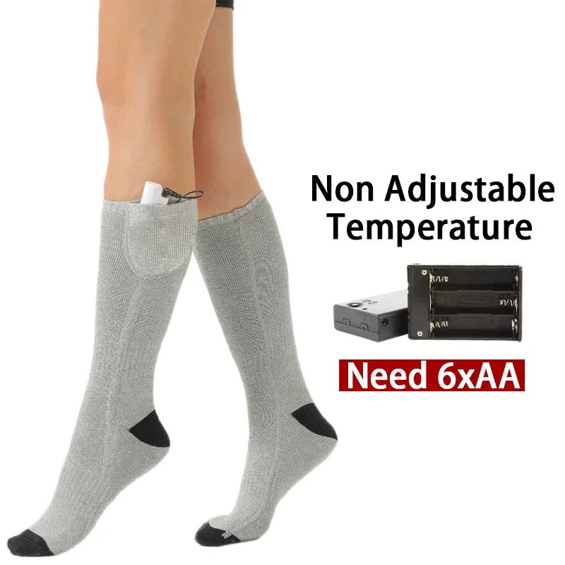 Electric Heated Socks | USB Warm Socks for Women & Men | 3 Heat Settings | Ideal for Skiing, Cycling & Outdoor | ThermaStep