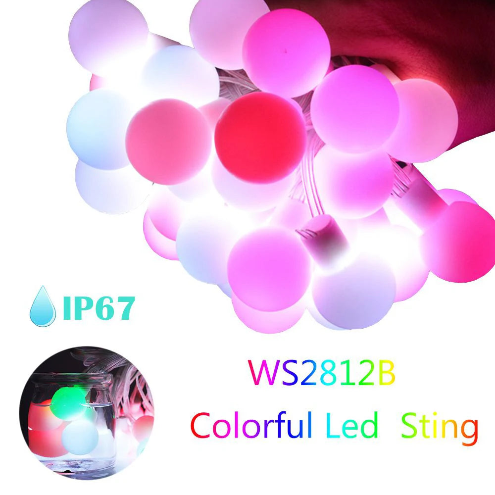 Luminexa LED-Lichterkette | Individuell Adressierbare RGB-Kugeln | IP67 Wetterfest | 4,5 m / 9 m