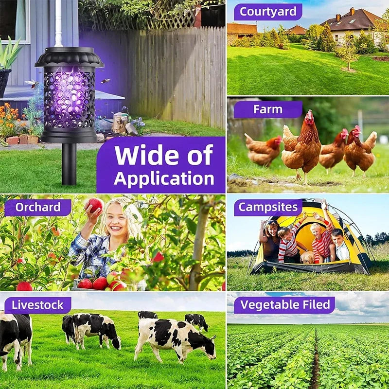 MosquiSolar | Solar LED Mückenfalle für Garten | Wasserdichte Insektenlampe mit UV-Licht | Solar Gartenleuchte für Terrasse & Camping