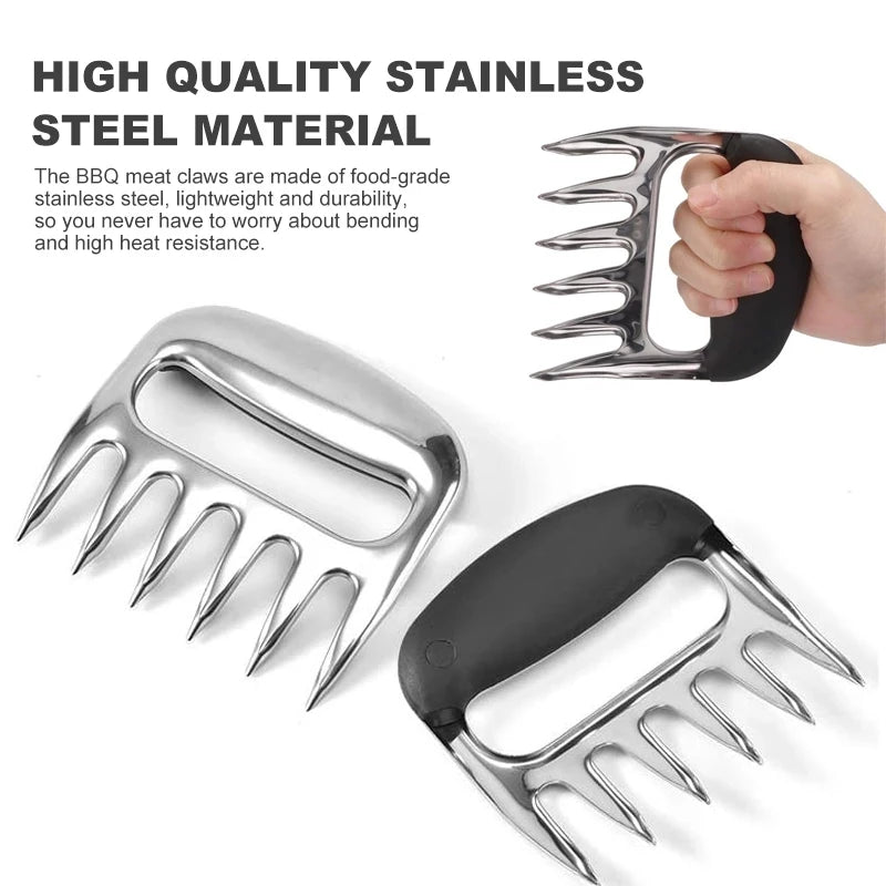CLAWPURE BBQ Fleischkrallen Set | Edelstahl | 2 Stück | Fleischzupfer & Shredder