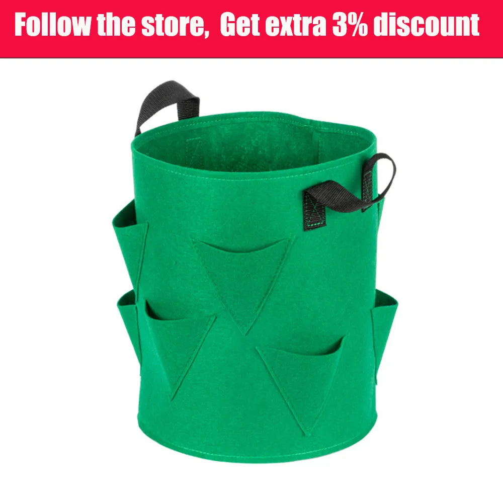 BerryGrow Erdbeer Pflanzsack | Atmungsaktiver Grow Bag | 5/7/10 Gal (20–45 × 25–35 cm) | Balkon & Garten Pflanzenbehälter
