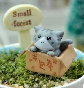 Miezella | Kawaii Mini Katzenfigur | Niedliche Dekofigur für Zuhause, Auto, Garten und Schreibtisch