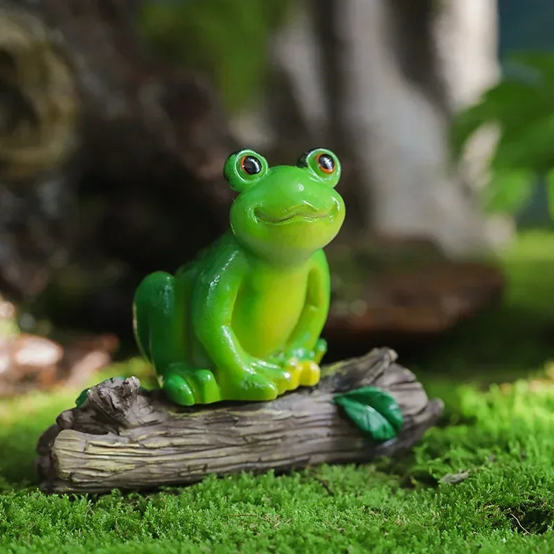 MiniFrogs Deko Frosch Figuren  Kawaii Mini Garten Deko | Harz Handbemalt | Blumentopf Zubehör
