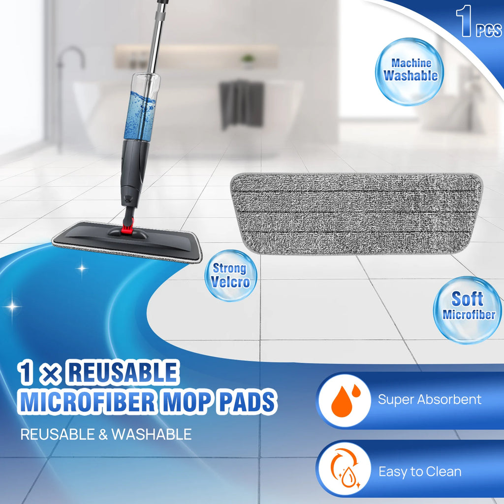 CleanFlow | Sprühwischer mit Mikrofaserpad | 360° Drehkopf | 700 ml Wassertank