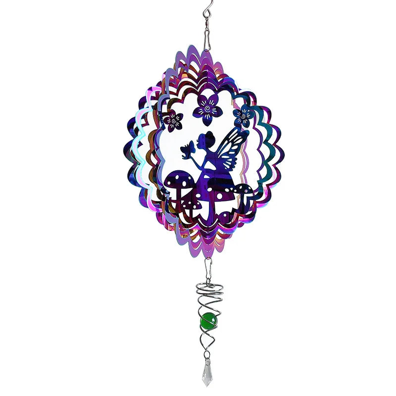 AeroButterfly Schmetterling Windspinner | Drehendes Windspiel | Garten & Balkon Dekoration | Edelstahl & Farbwechsel | 3D Effekt