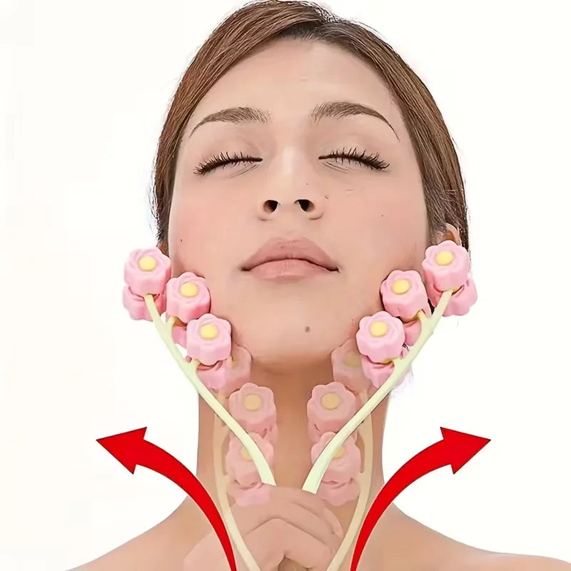Gesichtsmassage-Roller | V-Form Gesichtsmassageroller | Straffende Gesichtspflege & Konturdefinition | Velloura