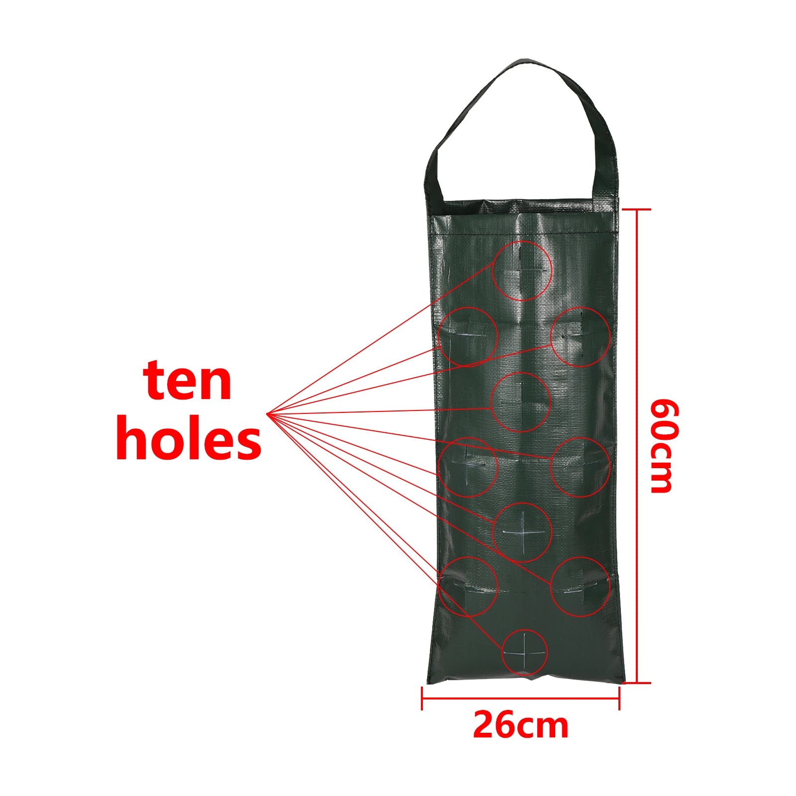 VertiGrowa | Vertikaler Pflanzsack mit 6/8/10 Pflanztaschen | Platzsparender Wandgarten aus PE | Für Erdbeeren, Kräuter & Gemüse