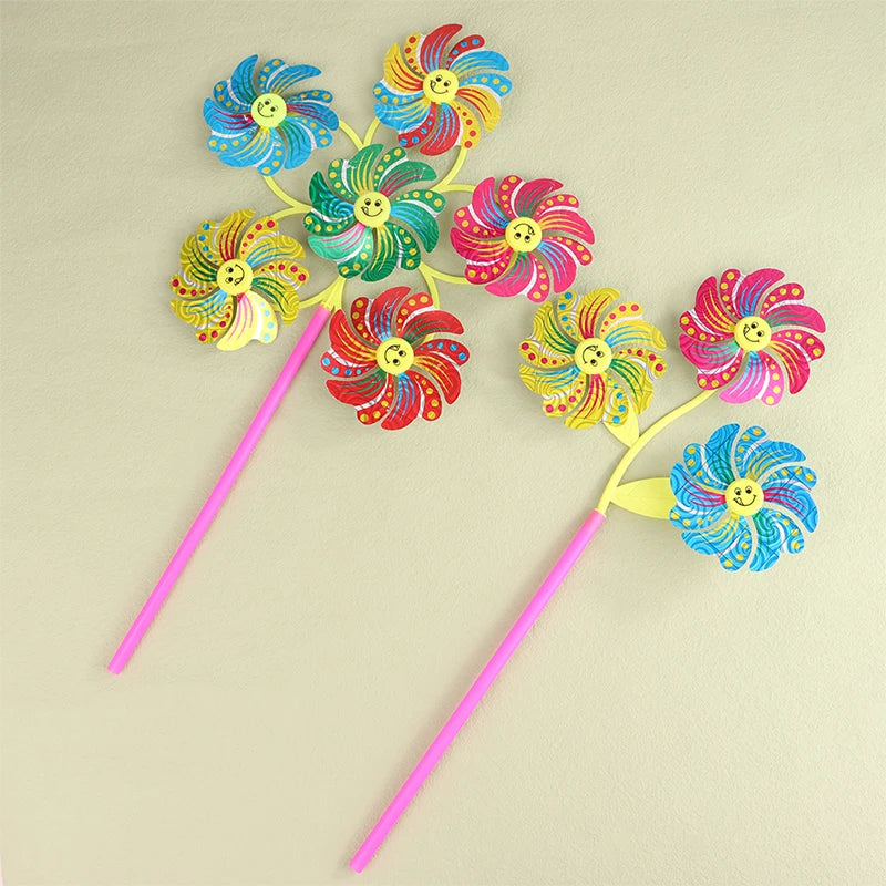 Windoria | Bunte 3D-Windmühle für Garten & Balkon | Farbiger Windspinner mit 15 cm Durchmesser