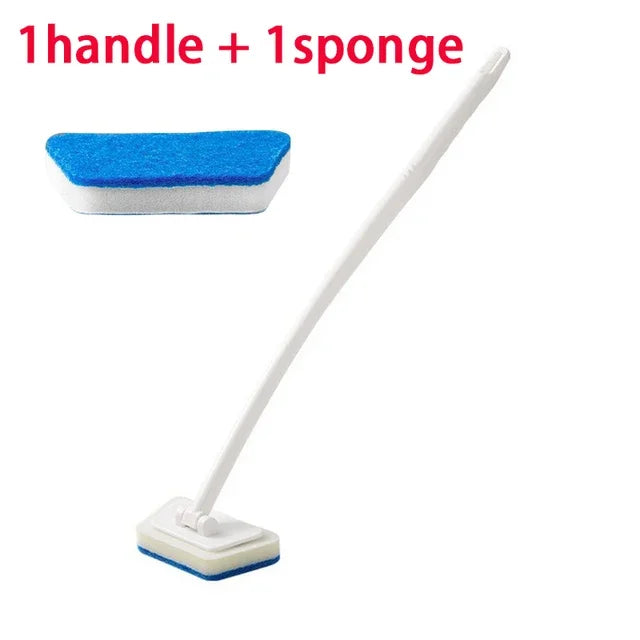 CleanVanta Reinigungsbürste mit Stiel | Multifunktional | Abnehmbarer Kopf | Schwamm & PP | 56 x 13,5 x 7 cm