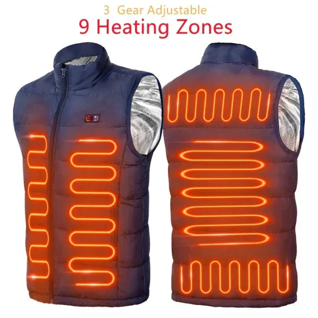 Heated Jacket with 9 Heating Zones | USB Heated Jacket for Women & Men | Graphene Heating Technology for Outdoor, Camping & Sports | ThermoVenture