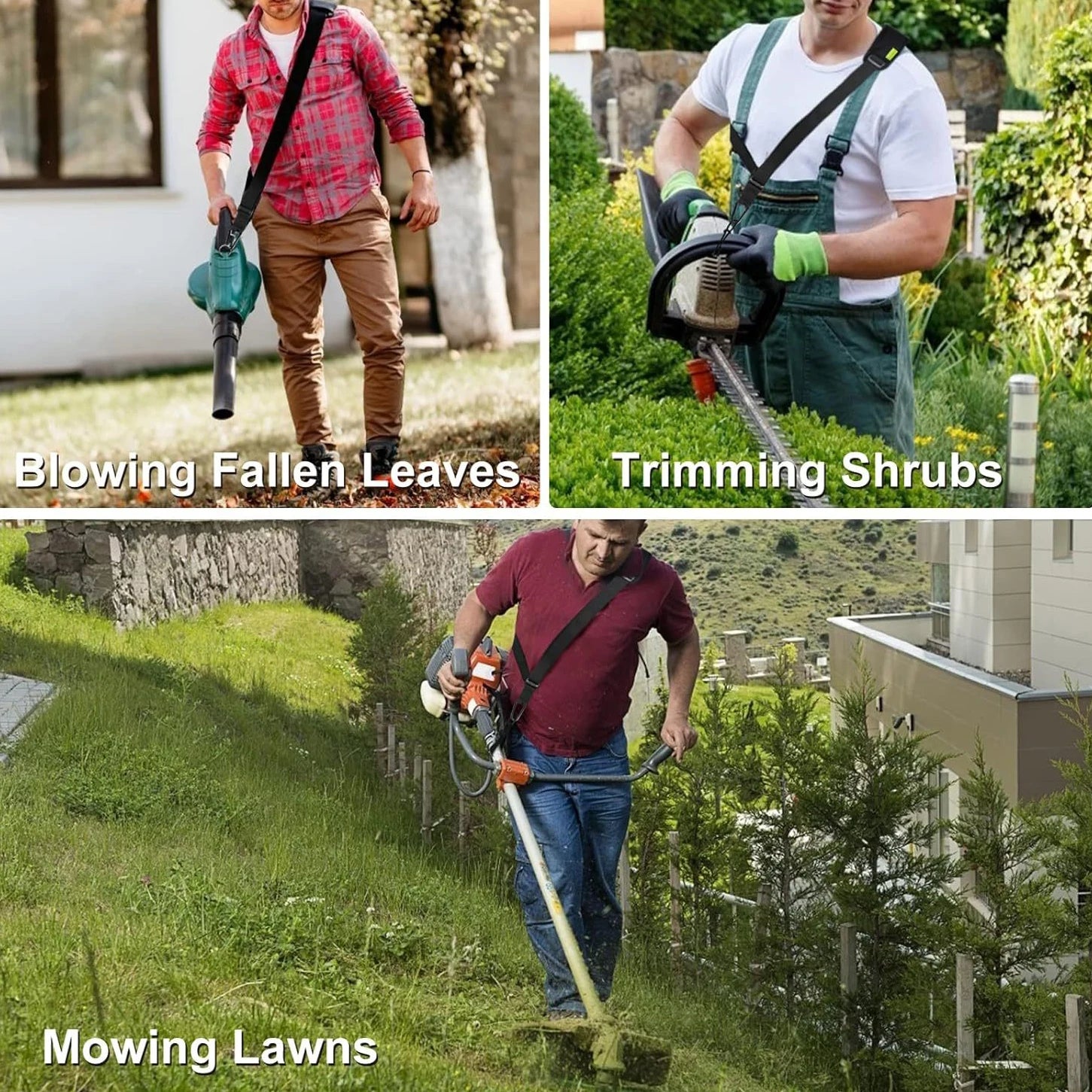 GardenEase Verstellbarer Schultergurt Gartenwerkzeuge | Universal Nylontragegurt | Ergonomisch für Rasentrimmer & Heckenscheren