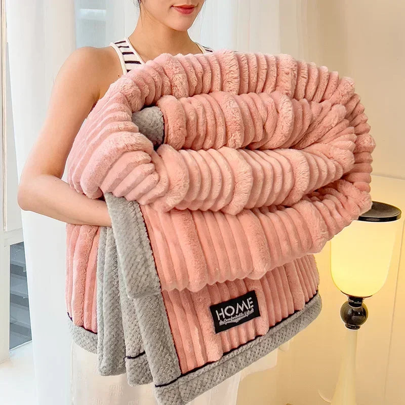 BunnySoft Cuddle Blanket | Extra Thick & Warming | Coral Fleece | Plush on Both Sides