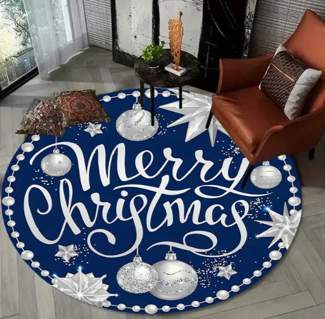 CosyLuxe | Christmas Tree Rug | Round & Non-Slip | 40–120 cm | Washable Flannel Mat for Tree, Living Room & Decor