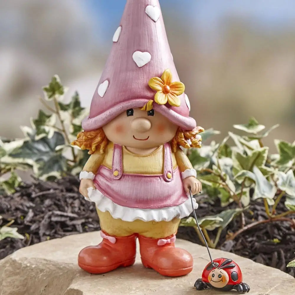 Gnomelia Garden Gartenzwerg Figur | Resin Deko | 19,5 x 8 cm | Handgefertigt Cartoon