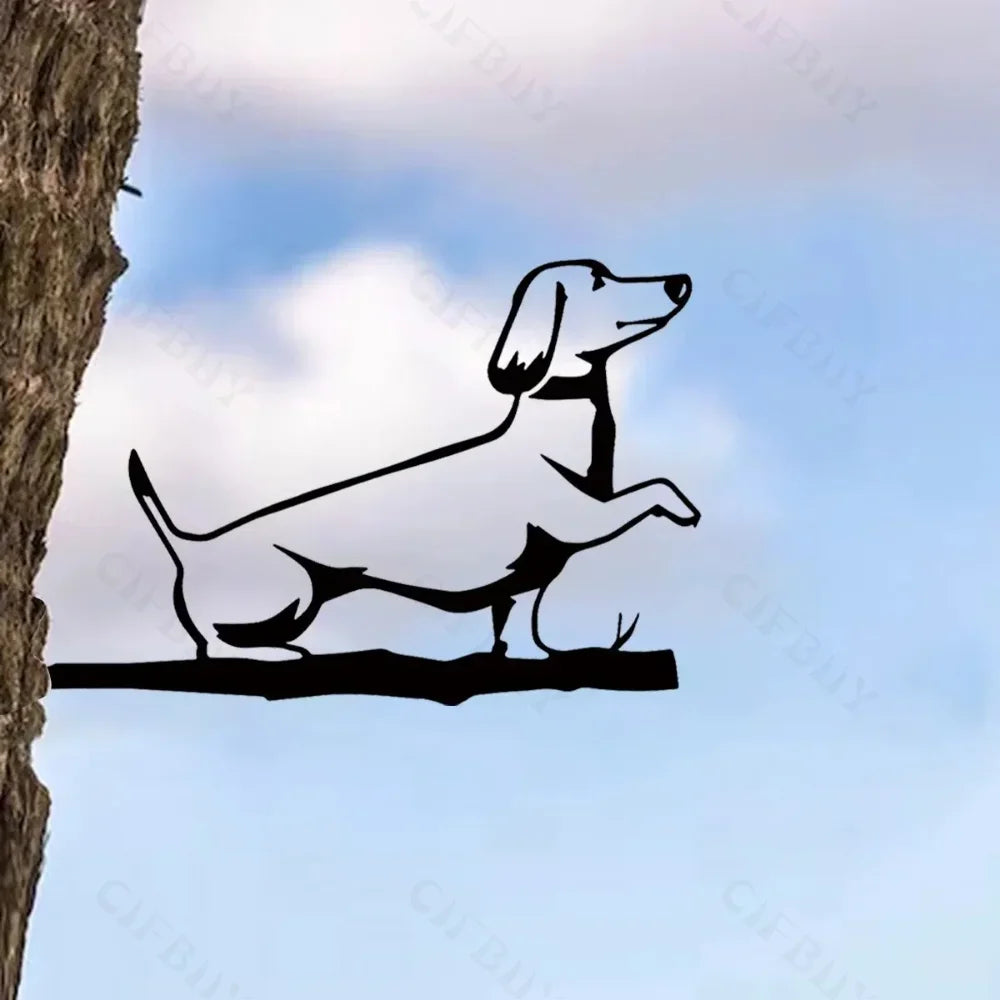 ArtVireo Metall-Vogelbaum & Gartenkunst | Silhouette Vögel/Drachen/Feen/Hunde | Außendekoration