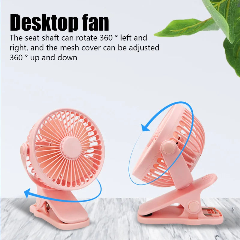 Airvello | USB-Clipventilator mit 3 Geschwindigkeiten | 360° drehbar | Leiser Mini-Tischventilator