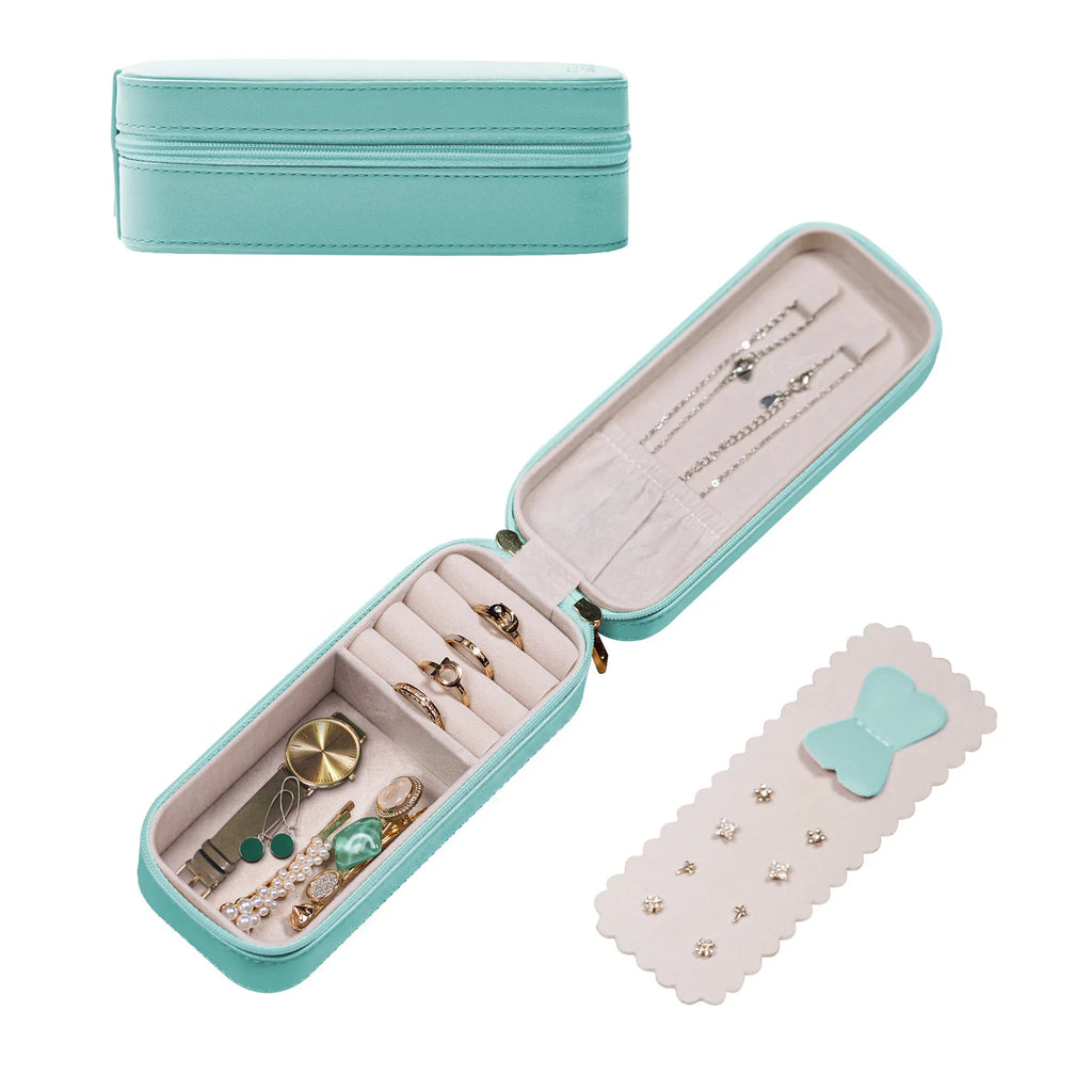 Luxora Reise Schmuckbox aus Leder | Tragbare Aufbewahrung für Ringe & Accessoires | Europäischer Stil