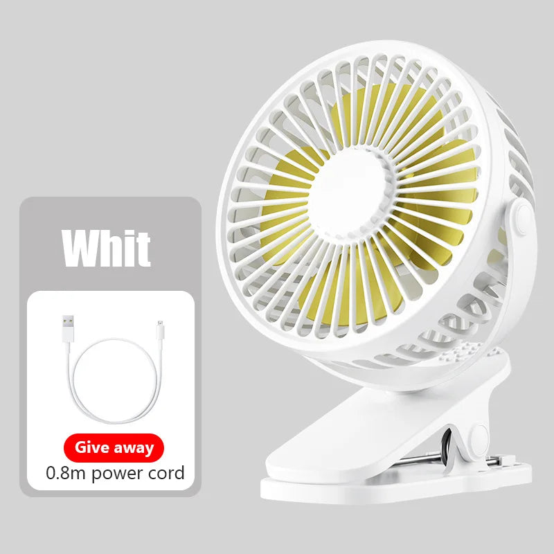 Airvello | USB-Clipventilator mit 3 Geschwindigkeiten | 360° drehbar | Leiser Mini-Tischventilator