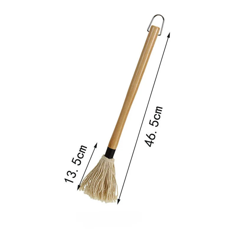 GRILORIA BBQ Grillpinsel Set | Baumwollkopf | Holzgriff | Für Marinade & Öl