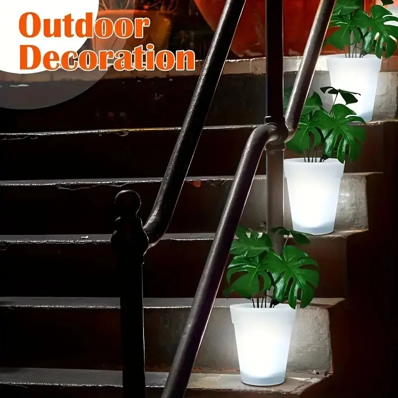 SolaraBloom | Solar-Blumentopfleuchte für den Garten | Automatische LED-Gartenbeleuchtung für Rasen, Terrasse & Hof