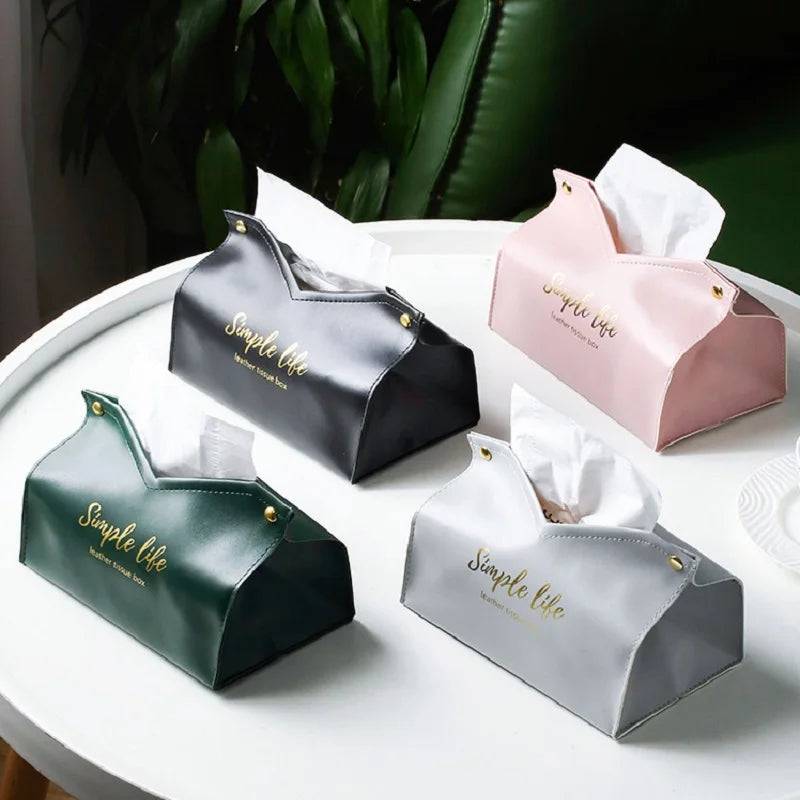 Tissora Kosmetiktuchbox | Elegante PU-Leder Optik | Große Aufbewahrungsbox für Zuhause & Auto