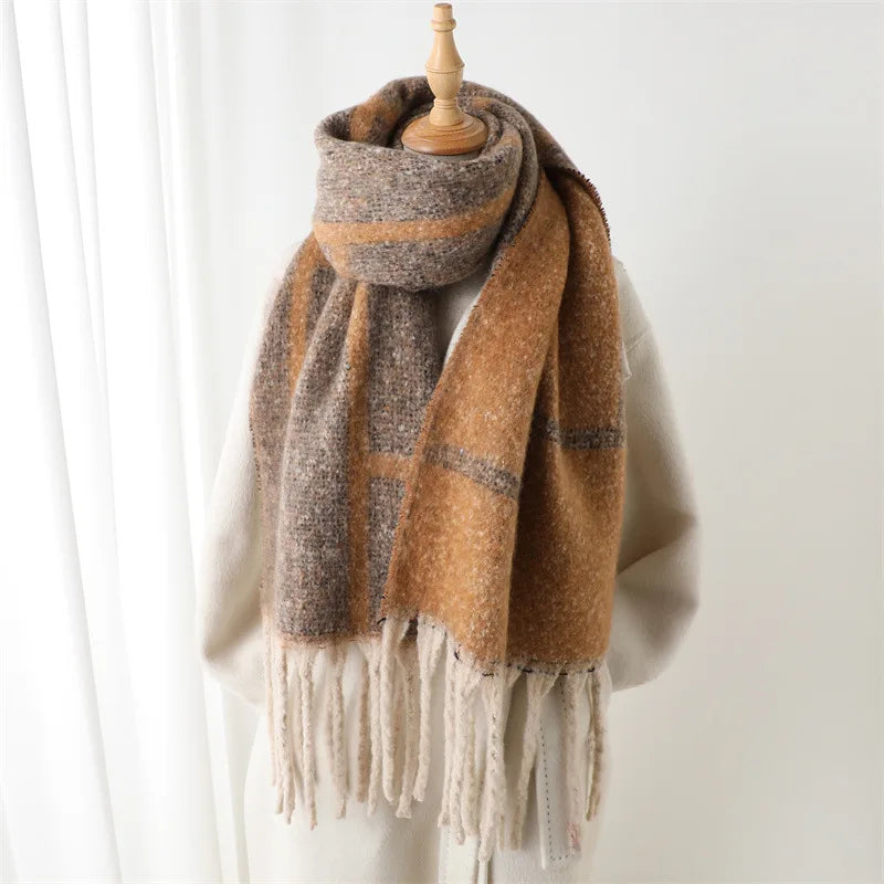 CashmiraLux | Women's Winter Scarf & Stole | Cashmere-Pashmina Mix | 220×42 cm | With Fringes