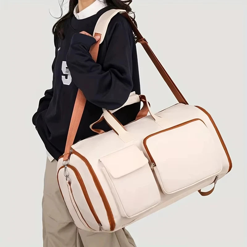 TravelEase Kleidersack Reisetasche 2-in-1 | Faltbar & Knitterfrei | Oxford Stoff | 20–35L