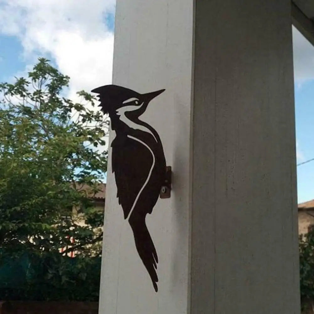FerroLiva Gartenstecker Vogel Silhouette | Rostoptik | Metall | 14 x 7 x 1 cm