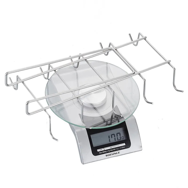 Cupvaro Tassenhalter Unter Regal | 10 Haken | Edelstahl Chrom | 27,5 cm