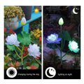 Floravion Solar Lotus Gartenleuchte 3 Köpfe | Farbwechsel LED | IP65 Wetterfest | Dekolicht Outdoor