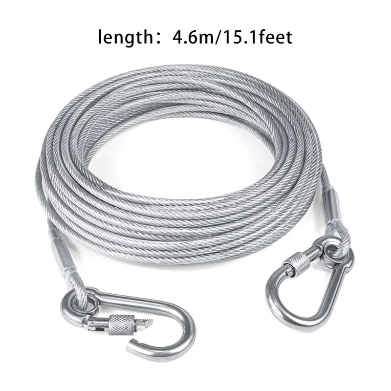Canivaro | Hundeleine aus Stahlseil | Rostbeständig | Doppelseitiger Karabiner | Extra Robust | 460–1500 cm