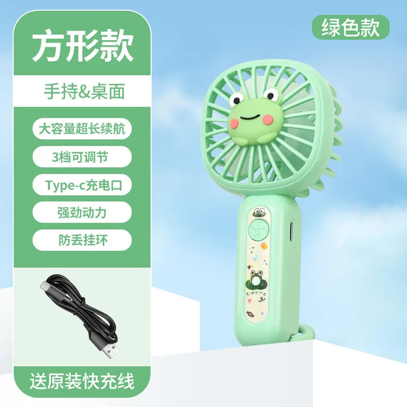 CooliFan Mini-Handventilator | USB wiederaufladbar | Leise & tragbar | Cartoon Design | Geschenkidee