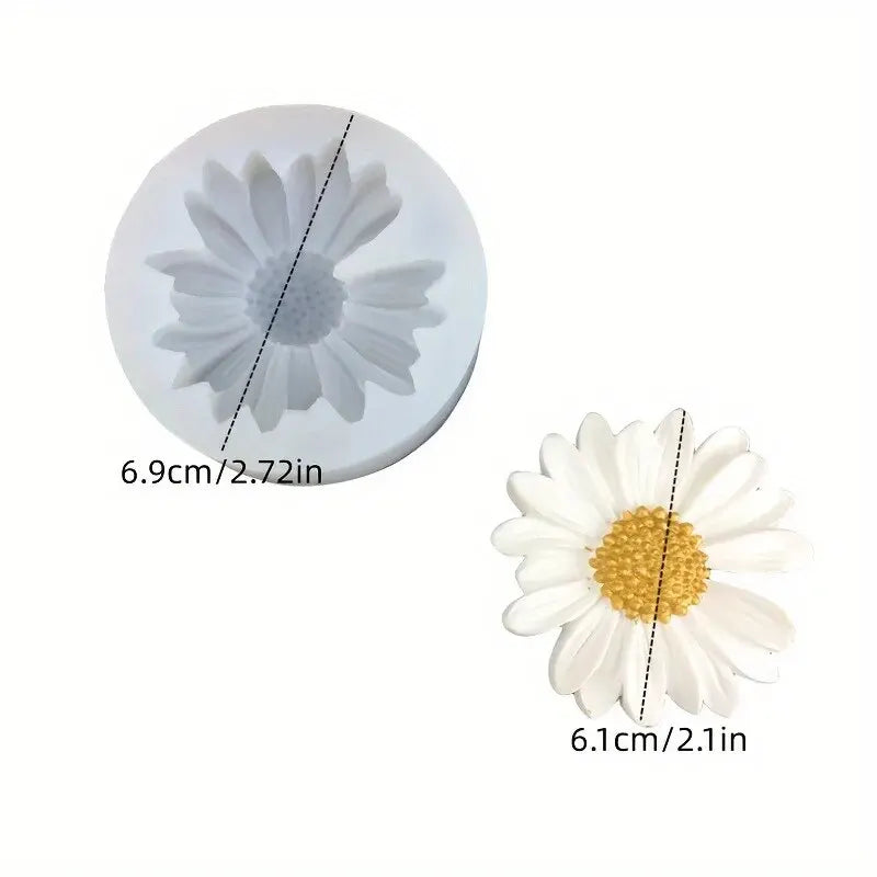 BlütenZauber Mold 3D Gänseblümchen Silikonform | Kerze & Gips DIY | Resin & Clay Bastelset
