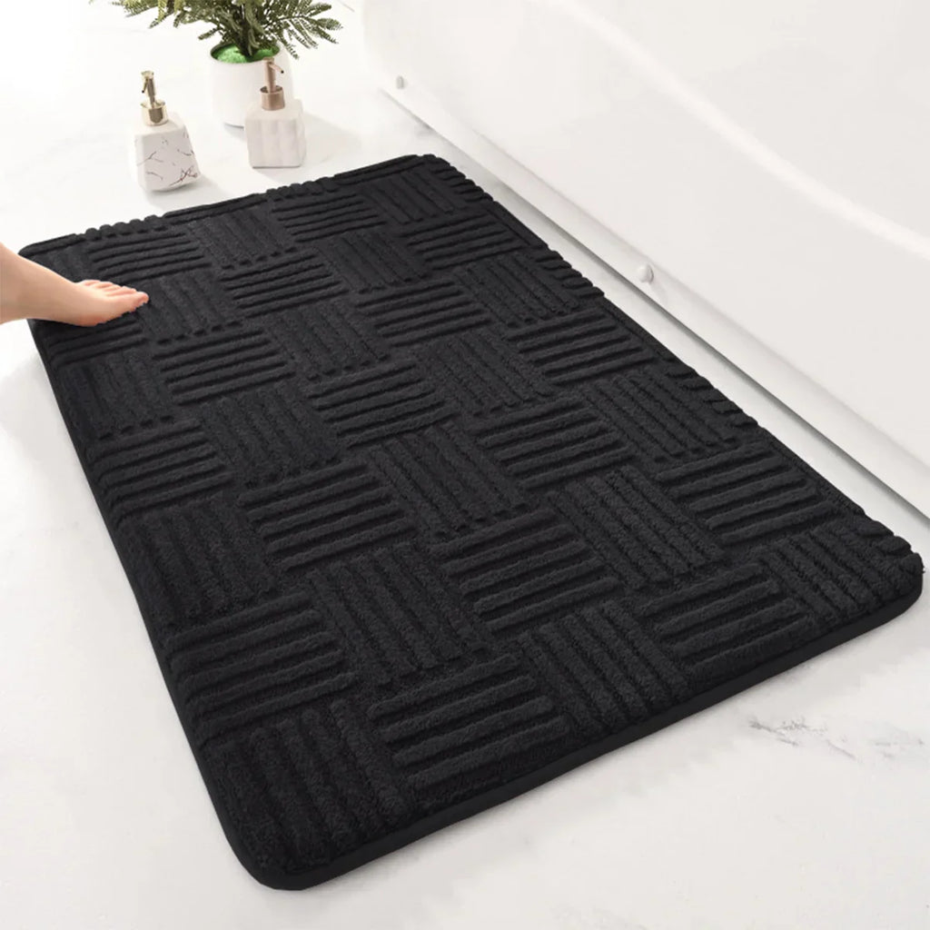 Bath Mat AquaStripes | Non-Slip & Highly Absorbent | Soft & Easy Care | For Bathroom & Entrance