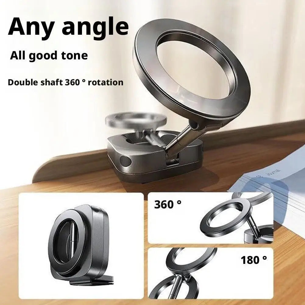 MagniFlex Reise-Handyhalterung | Magnetischer MagSafe Smartphone-Ständer | 360° Drehbar | Faltbar