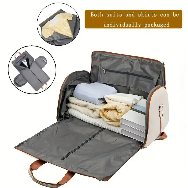 TravelEase Kleidersack Reisetasche 2-in-1 | Faltbar & Knitterfrei | Oxford Stoff | 20–35L
