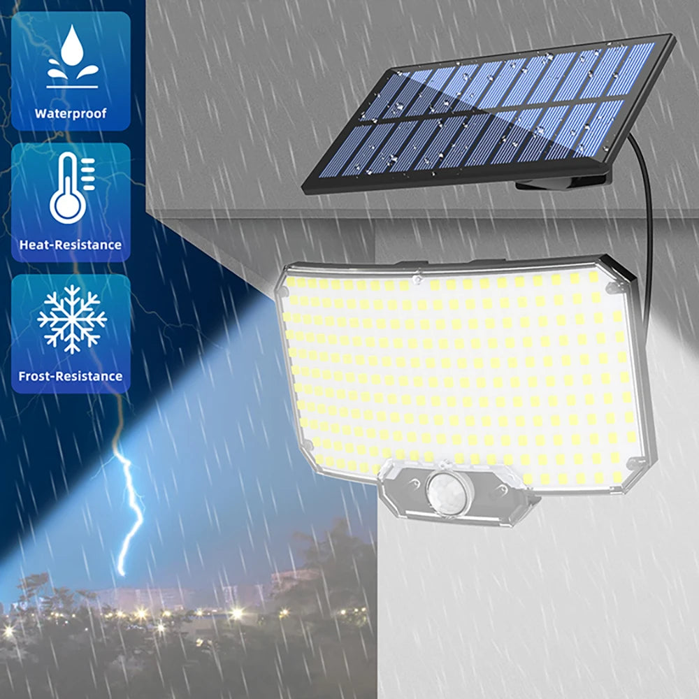 Solavion Solar-LED Sicherheitslicht | 254 LEDs | Bewegungsmelder | IP65 Wetterfest | Garten & Hof