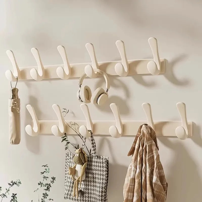 Hookeria Wandhaken Badezimmer & Flur | 10 Haken | Metall & ABS | Rostfrei | Tür- & Wandmontage