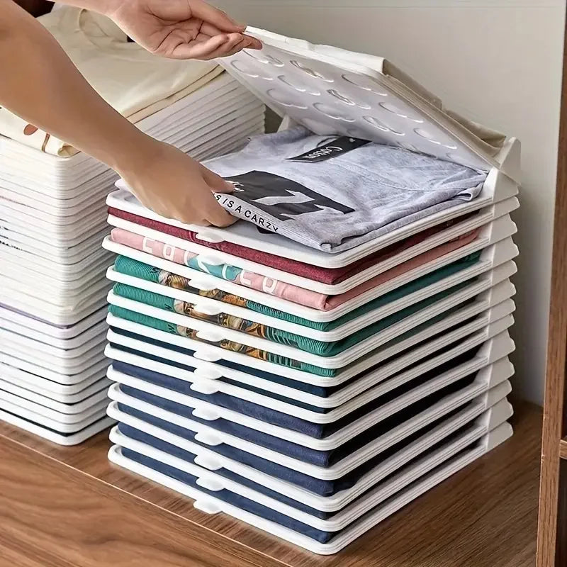Foldora Hemden-Organizer | Stapelbares Kleiderordnungssystem | Platzsparend für Schrank & Schublade