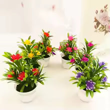 Bloomora  Künstliche Blumen im Topf | Lotus & Blätter | Dekoration für Zuhause & Büro | 18 cm