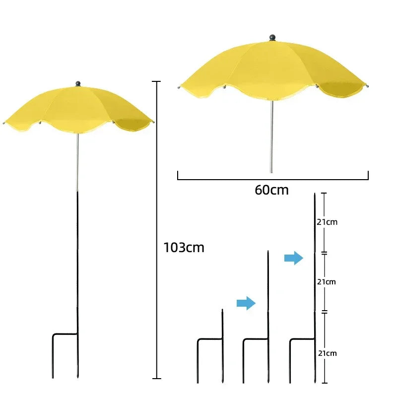Florashade Pflanzen Sonnenschirm | Verstellbarer Pflanzenschutz | UV-Schutz Schirm mit Erdspieß | Wetterfest | Ø 60 cm