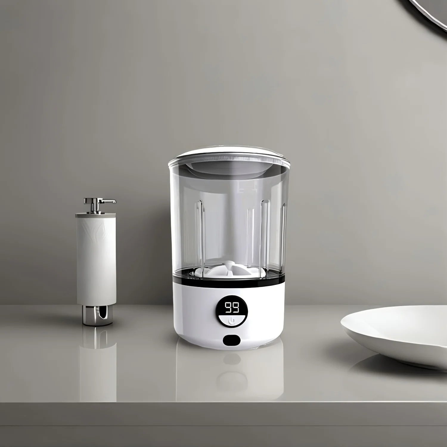 AquaMini Tragbare Mini-Waschmaschine | Vollautomatisch | 2 L Fassungsvermögen | LED-Anzeige