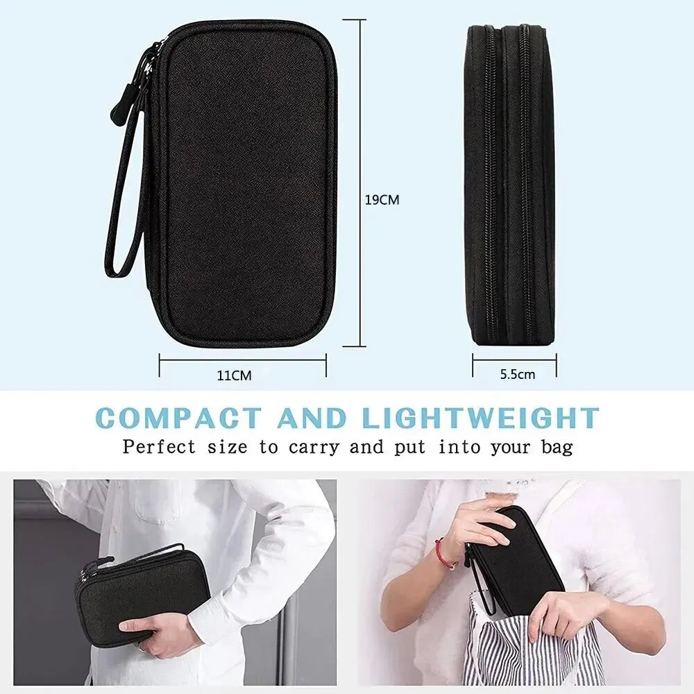 CableGuard Reise Kabel Organizer | Wasserdichte Aufbewahrungstasche | Doppel-Lagen Elektronik Zubehör Tasche