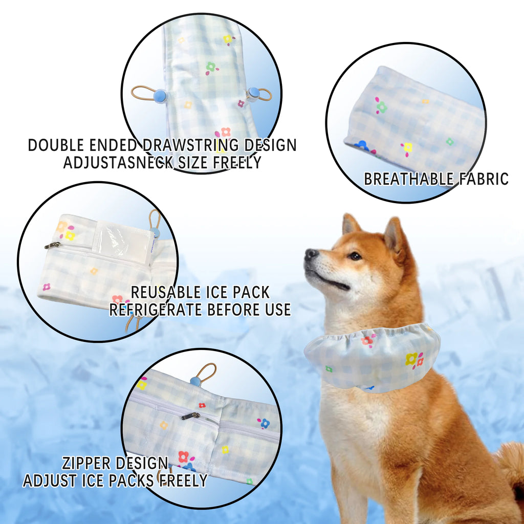 FrostTail | Kühlendes Haustier-Halstuch | Kühlhalsband für Hunde & Katzen | Atmungsaktives Sommer-Bandana