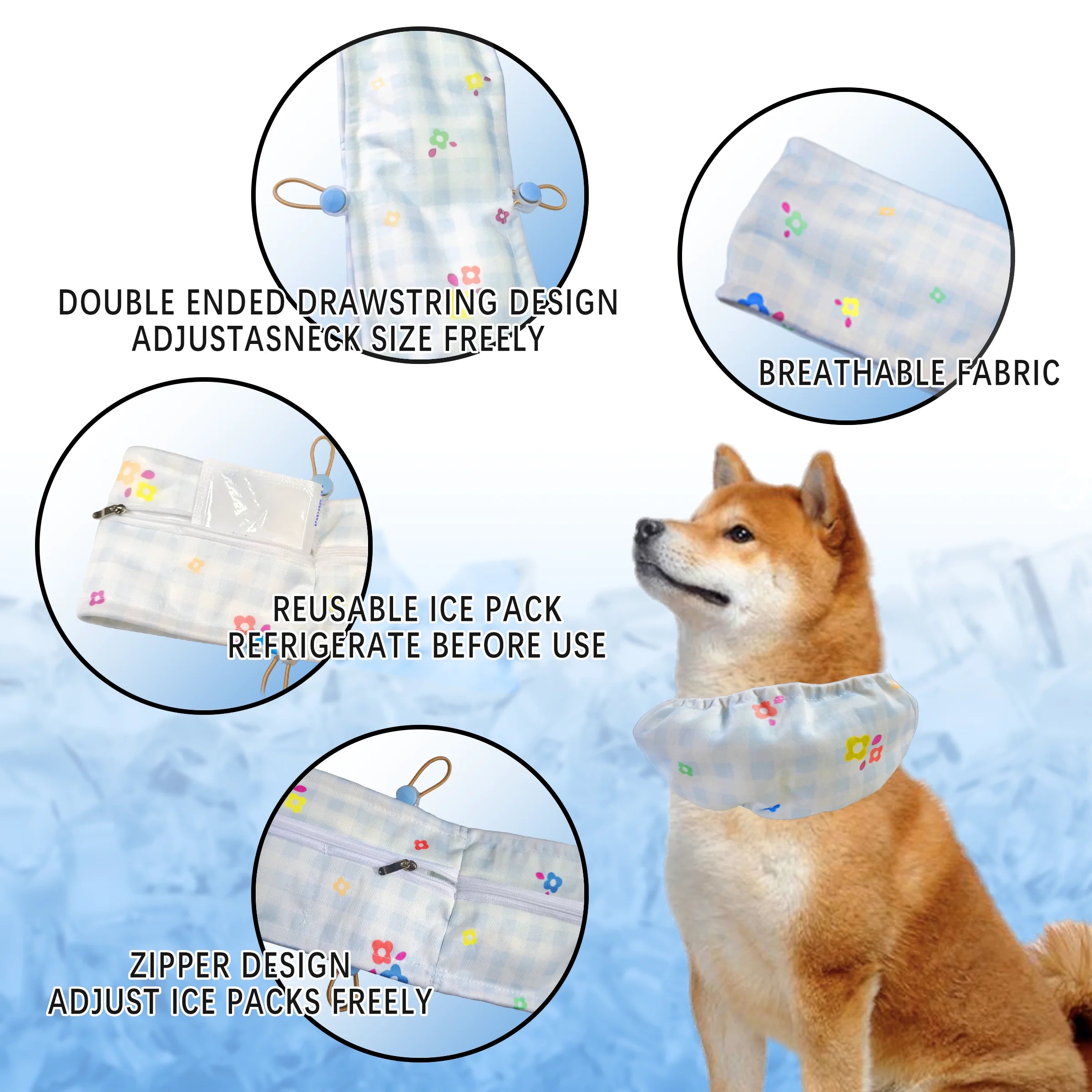 FrostTail | Kühlendes Haustier-Halstuch | Kühlhalsband für Hunde & Katzen | Atmungsaktives Sommer-Bandana